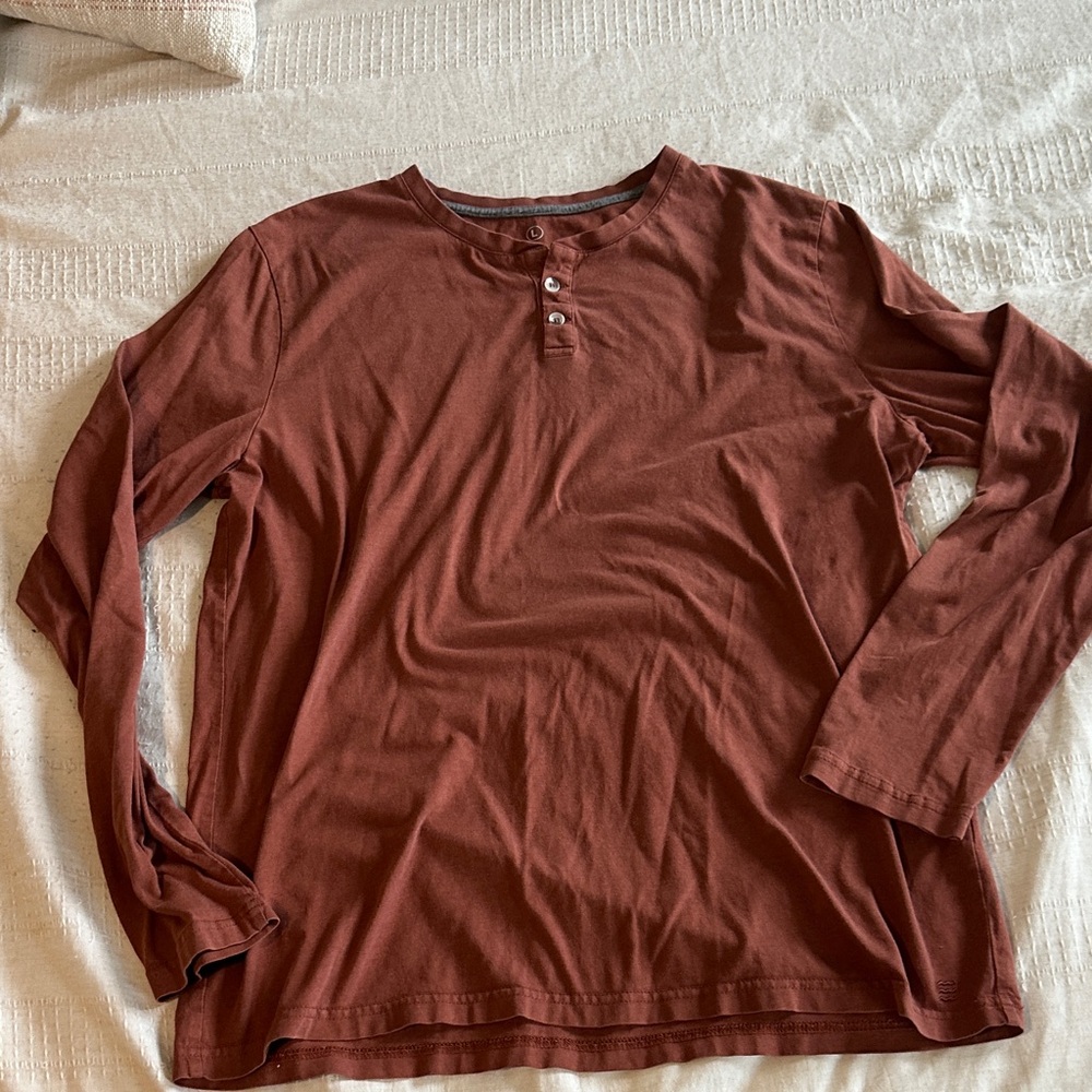 Free Fly Apparel Bamboo Flex Long Sleeve Henley - Brick Red